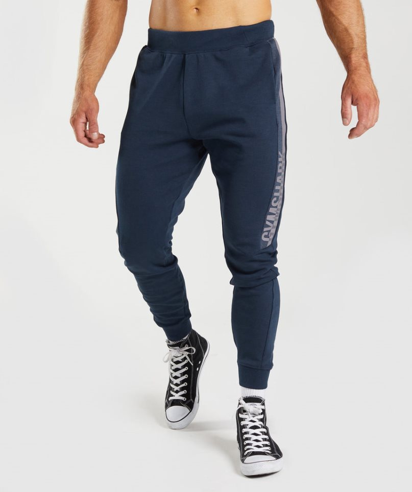 Men\'s Gymshark Bold React Jogger Navy | CA 763580